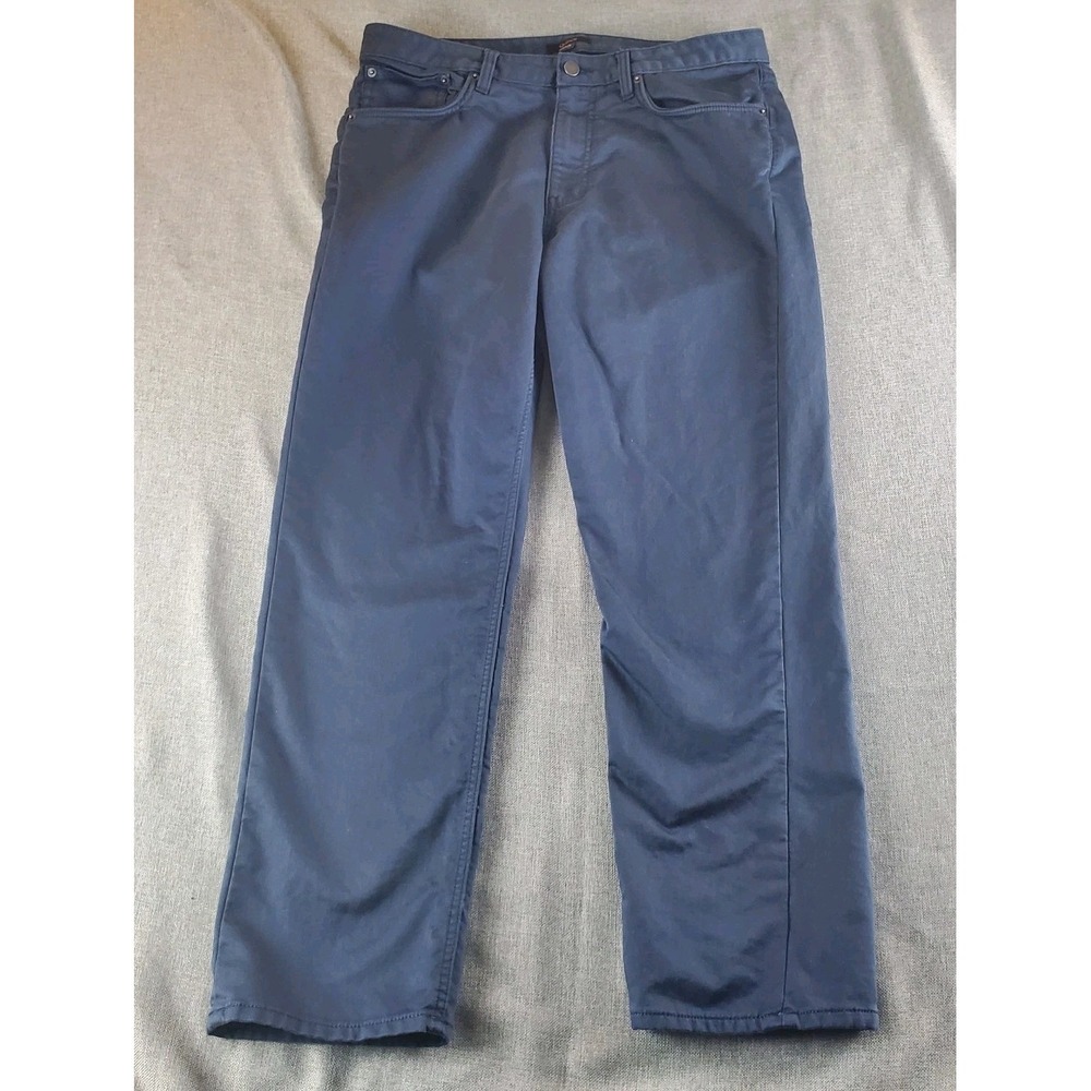 Quince Pants Mens 34X30 Blue Stretch Comfort Traveler 5 Pockets Chino Straight